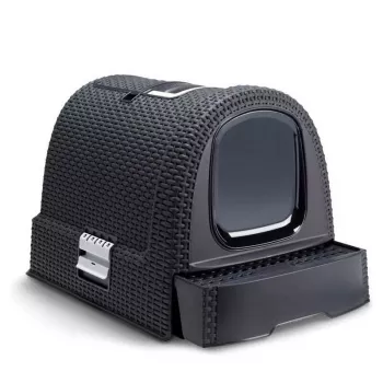 Kačių tualetas Curver Pet Life Kuweta Antracyt — plastikinis kačių tualetas, 385×510×395 mm, 2,41 kg, baltas