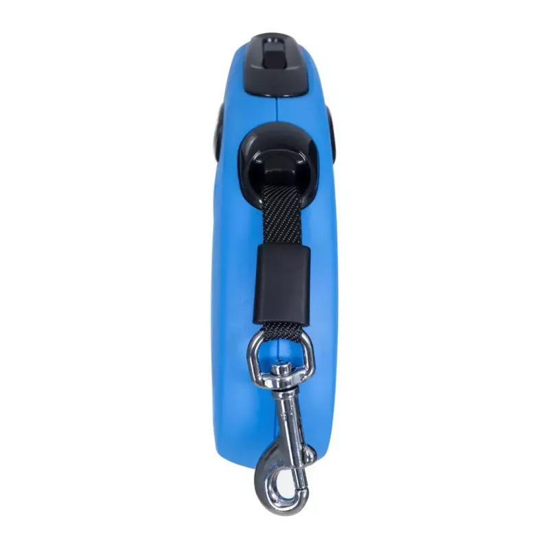 Ištraukiamas šuns pavadėlis Flexi New Classic S, laido pavadėlis, 5 m ilgio, mažiems šunims 5–10 kg, maksimali apkrova 15 kg, mėlynas