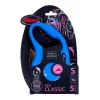 Ištraukiamas šuns pavadėlis Flexi New Classic S, laido pavadėlis, 5 m ilgio, mažiems šunims 5–10 kg, maksimali apkrova 15 kg, mėlynas