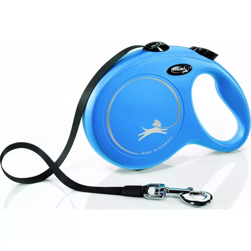 Ištraukiamas pavadėlis Flexi New Classic 8 m — Flexi 8 m laido pavadėlis, mėlynas, L, maks. apkrova 50 kg