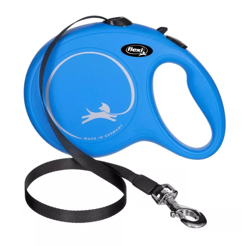 Ištraukiamas pavadėlis Flexi New Classic 8 m — Flexi 8 m laido pavadėlis, mėlynas, L, maks. apkrova 50 kg