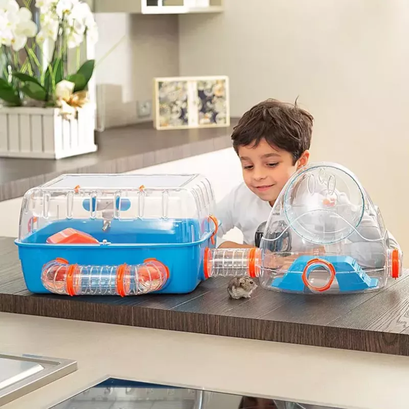 Hamsterių narvas FERPLAST Combi 2, mėlynas permatomas, P795×G295×A263 mm, technopolimeras