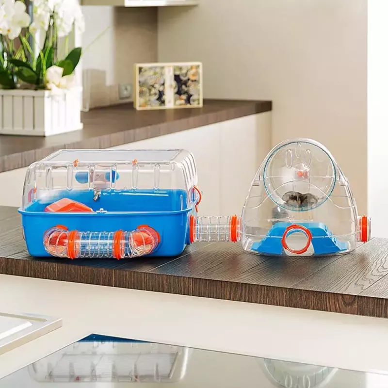 Hamsterių narvas FERPLAST Combi 2, mėlynas permatomas, P795×G295×A263 mm, technopolimeras