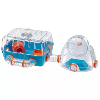 Hamsterių narvas FERPLAST Combi 2, mėlynas permatomas, P795×G295×A263 mm, technopolimeras