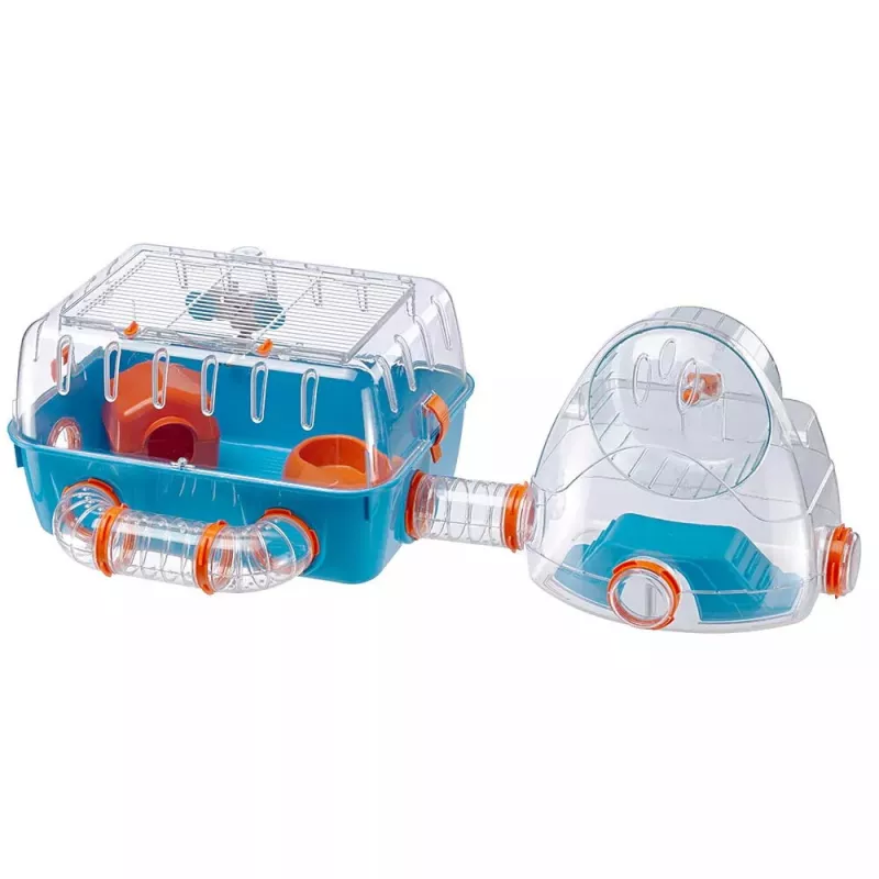 Hamsterių narvas FERPLAST Combi 2, mėlynas permatomas, P795×G295×A263 mm, technopolimeras