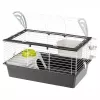 Narvelis FERPLAST Casita 80 jūrų kiaulytėms 780×480×500 mm, metalas ir plastikas, pilka/juoda-balta