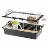 Narvelis FERPLAST Casita 80 jūrų kiaulytėms 780×480×500 mm, metalas ir plastikas, pilka/juoda-balta