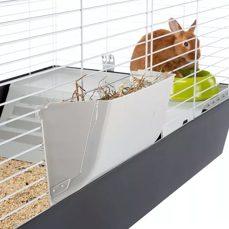 Narvas FERPLAST Casita 120 triušiams ir jūrų kiaulytėms, metalas/plastikas, 1190×580×600 mm, balta/tamsiai smėlio