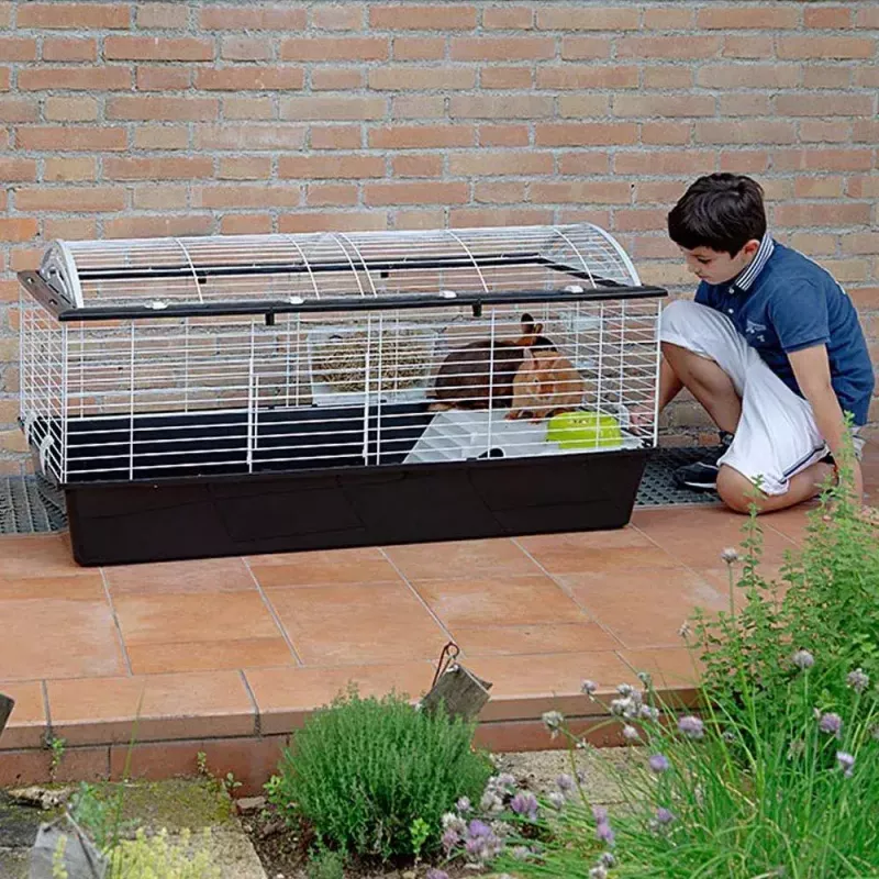Narvas FERPLAST Casita 120 triušiams ir jūrų kiaulytėms, metalas/plastikas, 1190×580×600 mm, balta/tamsiai smėlio