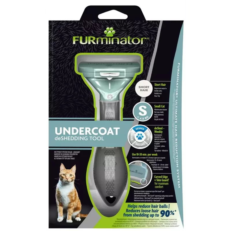 FURminator kačių šepetys FUR151296 — mažas dydis ilgaplaukėms mažų veislių katėms, juodas, 200 g