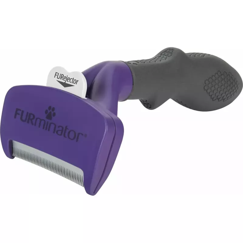 Trumpaplaukių kačių šalinimo įrankis FURminator M/L su ergonomine rankena ir nerūdijančio plieno briauna, 270 g