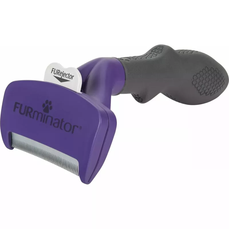 Trumpaplaukių kačių šalinimo įrankis FURminator M/L su ergonomine rankena ir nerūdijančio plieno briauna, 270 g