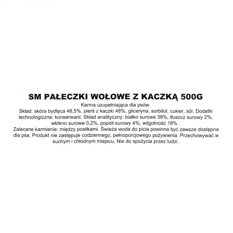 Šunų skanėstas MACED Duck Skewer 500 g — antienos skonio kramtomasis dresavimo užkandis, baltymų 46%, riebalų 1,5%