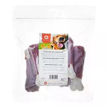 Šuns kramtomasis kaulas MACED Presuotas kaulas su antiena 500 g — vieno ingrediento dantų kramtukas šunims
