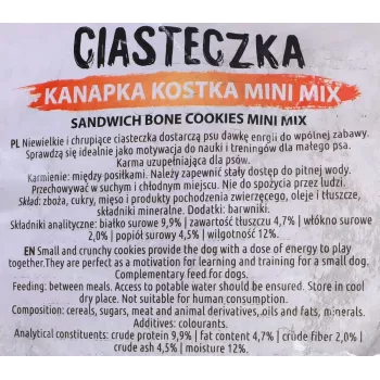 Šunų dresavimo skanėstai MACED Cube Cookies Mini Mix 1 kg — įvairių formų mini kubeliai sausainiai, paukštienos skonio mišinys
