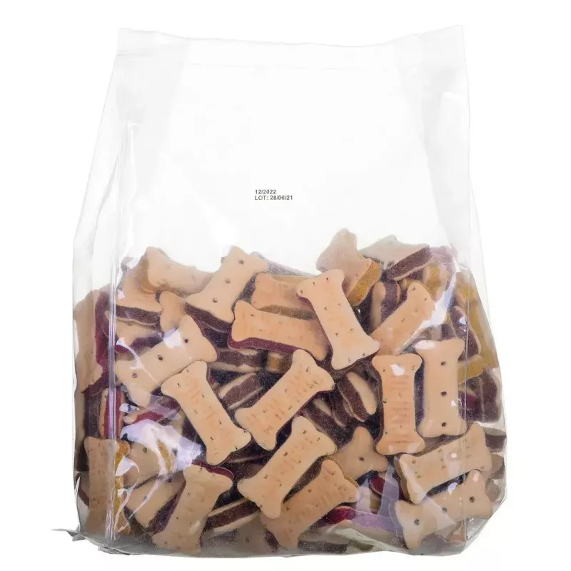 Šunų dresavimo skanėstai MACED Cube Cookies Mini Mix 1 kg — įvairių formų mini kubeliai sausainiai, paukštienos skonio mišinys