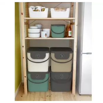 Atliekų konteineris Rotho Albula stačiakampis 40 L, technopolimeras, cappuccino, 400×358×340 mm, pakabinimo anga