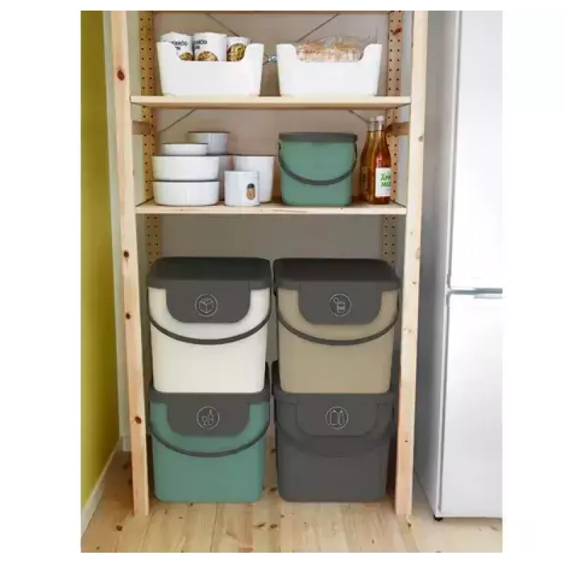 Atliekų konteineris Rotho Albula stačiakampis 40 L, technopolimeras, cappuccino, 400×358×340 mm, pakabinimo anga