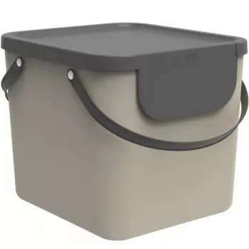 Atliekų konteineris Rotho Albula stačiakampis 40 L, technopolimeras, cappuccino, 400×358×340 mm, pakabinimo anga