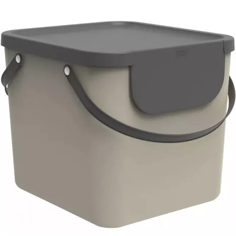 Atliekų konteineris Rotho Albula stačiakampis 40 L, technopolimeras, cappuccino, 400×358×340 mm, pakabinimo anga