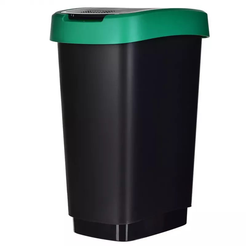 Trijų skyrių atliekų rūšiuoklė rotho Twist 3 × 25 l (technopolimeras, juoda, 252×333×476 mm)