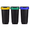 Trijų skyrių atliekų rūšiuoklė rotho Twist 3 × 25 l (technopolimeras, juoda, 252×333×476 mm)