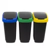 Trijų skyrių atliekų rūšiuoklė rotho Twist 3 × 25 l (technopolimeras, juoda, 252×333×476 mm)
