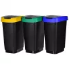 Trijų skyrių atliekų rūšiuoklė rotho Twist 3 × 25 l (technopolimeras, juoda, 252×333×476 mm)