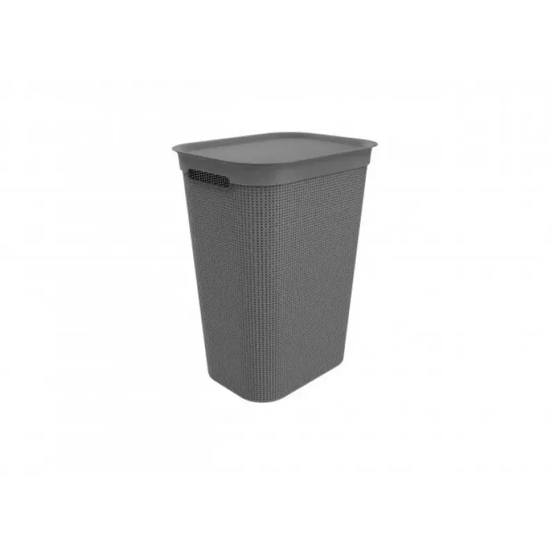 Rotho Brisen stačiakampis plastikinis indas 50 l, antracito spalvos, dangtis, pakabinimo anga