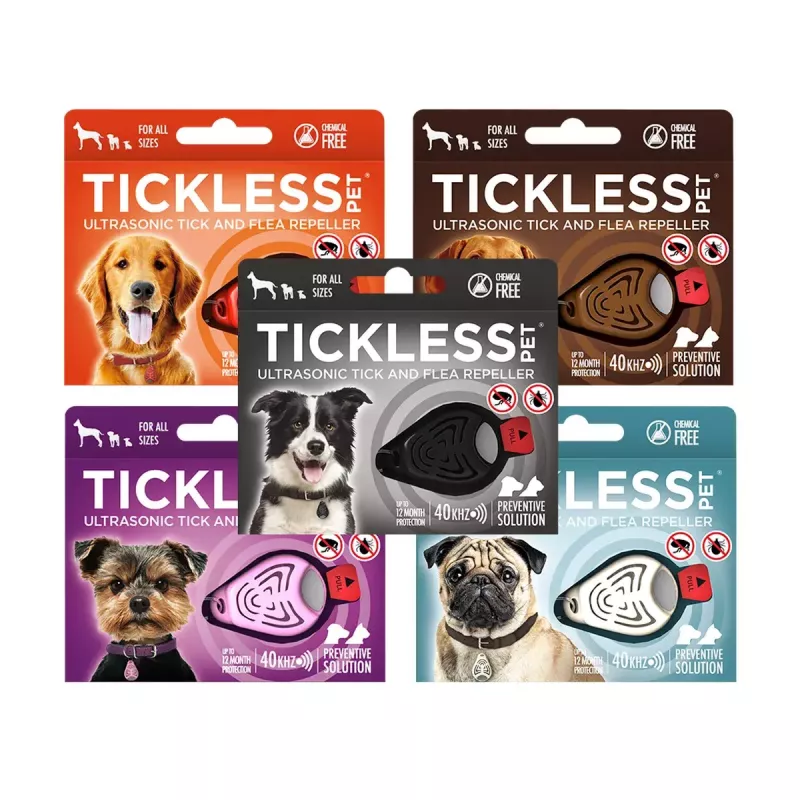 Ultragarsinis erkių repelentas TICKLESS PET PRO-101BE katėms ir šunims, smėlio spalvos, 18 g, 1,5 m veikimo atstumas, atsparus drėgmei