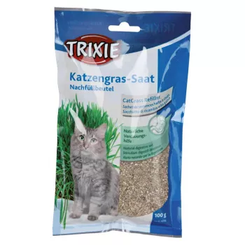Kačių žolės skanėstas Trixie 4236 pakelis 100 g — augalinis daržovių delikatesas, padedantis šalinti kirmėles
