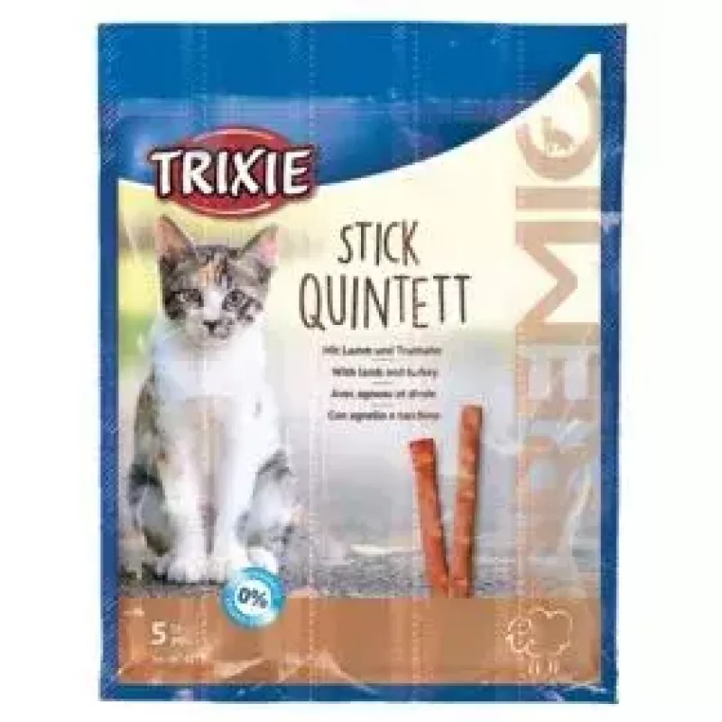 Papildomi mėsingi skanėstai katėms Trixie 42723, kalakutienos skonio, 25 g pakelis, pakuotėje 5 vnt., baltymai 33,5%, riebalai 20%