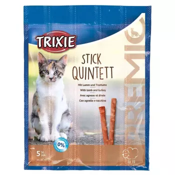 Papildomi mėsingi skanėstai katėms Trixie 42723, kalakutienos skonio, 25 g pakelis, pakuotėje 5 vnt., baltymai 33,5%, riebalai 20%
