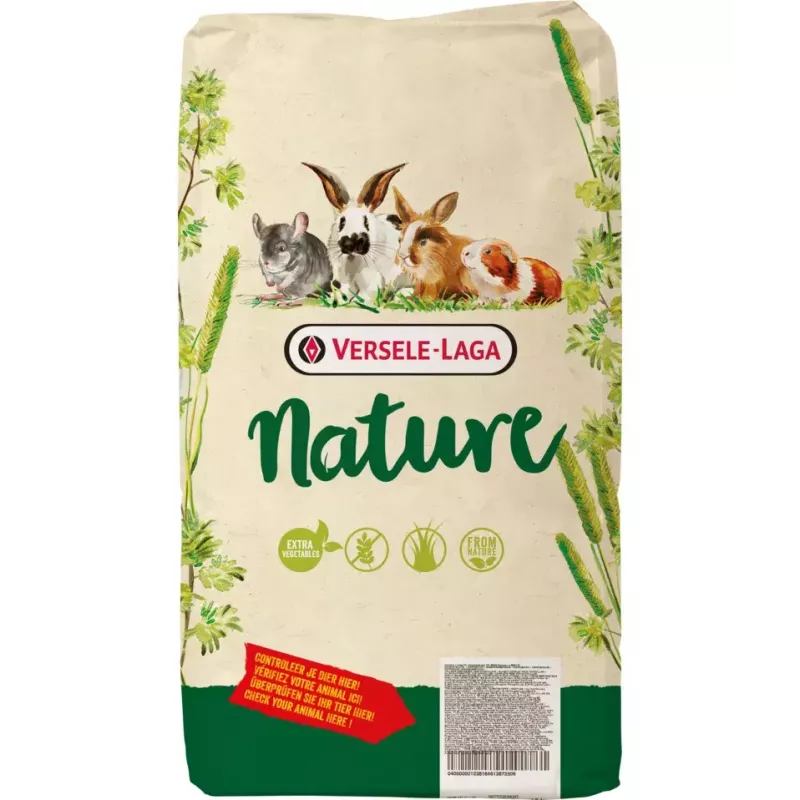 Snack Versele-Laga Cavia Nature 2.3 kg — pašaras jūrų kiaulytėms, 15 % baltymų, 16 % žaliųjų skaidulų, 3 % riebalų, žolelės, vitaminas D3, be konservantų ir cukraus
