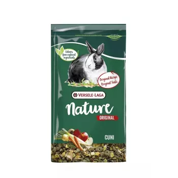 Sausas ėdalas nykštukiniams triušiams VERSELE-LAGA Nature Originali Cuni 2,5 kg — suaugusiems, baltymai 14,5%, riebalai 4%, ląsteliena 13,5%