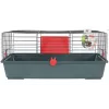 Graužikų narvas ZOLUX Classic 80 — dviejų lygių metalo/plastiko aptvaras, 800×430×330 mm, 31 mm strypų tarpai, pilka/raudona