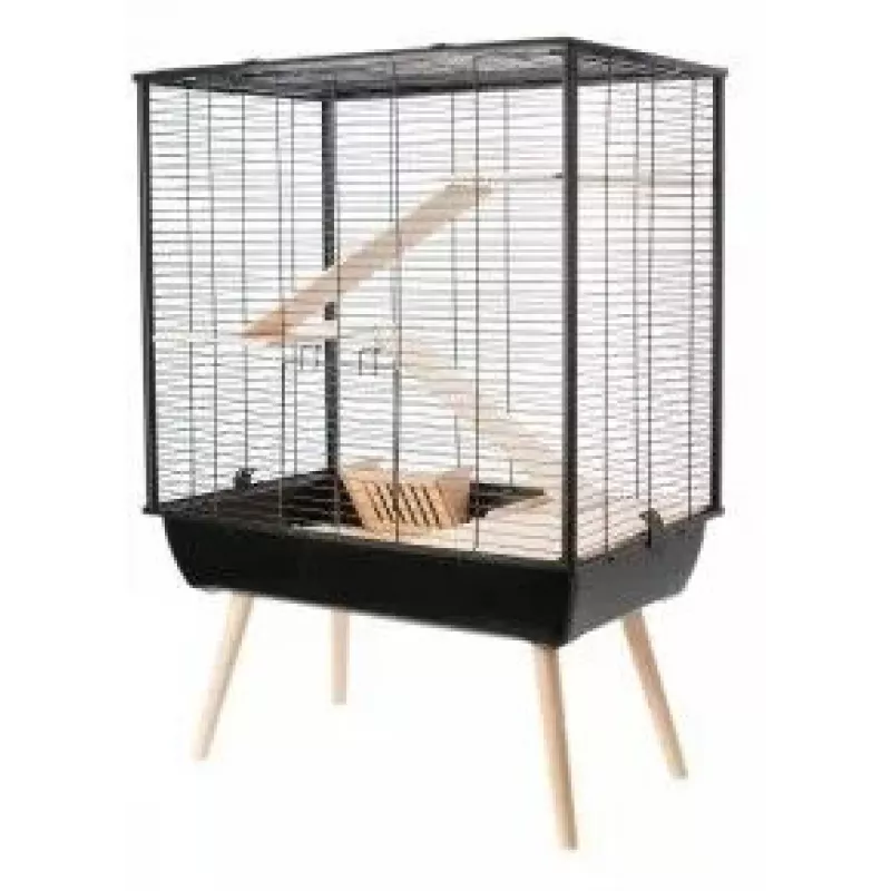Narvelis ZOLUX Neo Cozy Large Rodents H80 juodas — metalinis/plastikinis narvas žiurkėms ir pelėms, aukštis 80 cm, plotis 78 cm, gylis 48 cm