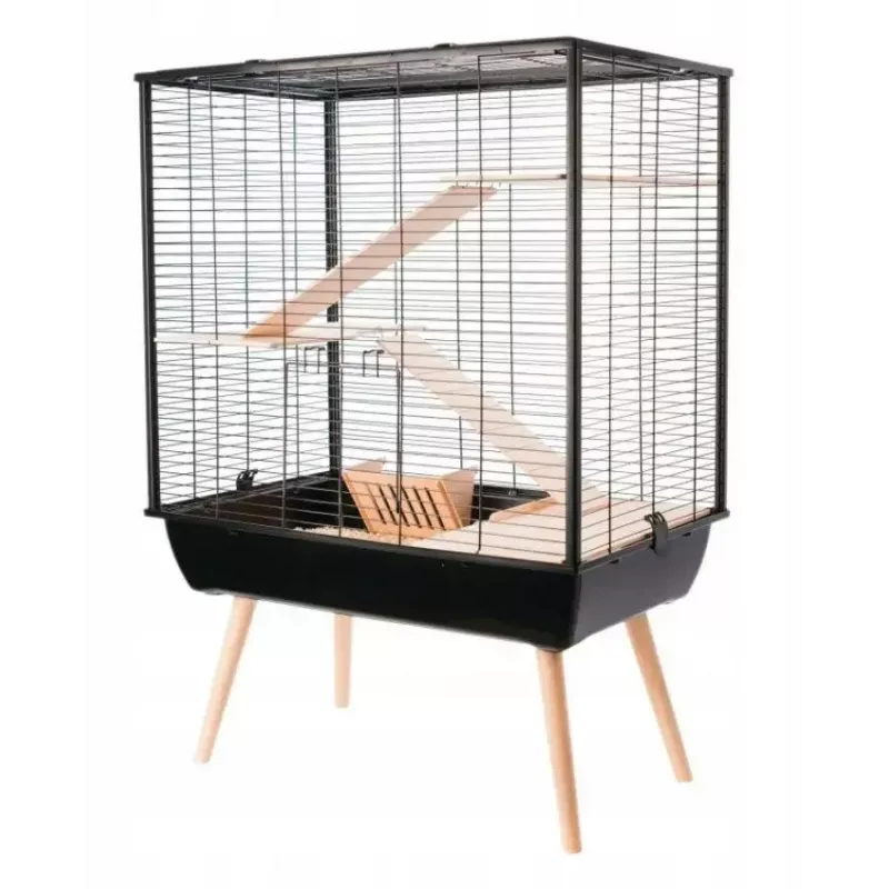 Narvelis ZOLUX Neo Cozy Large Rodents H80 juodas — metalinis/plastikinis narvas žiurkėms ir pelėms, aukštis 80 cm, plotis 78 cm, gylis 48 cm