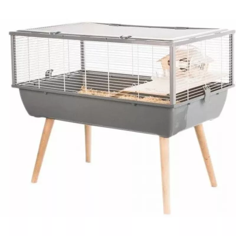 Graužikų narvas ZOLUX Neo Nigha H36 su 2 lygiais, plastikiniu pagrindu, 780×480×360 mm, pilkas