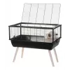 Graužikų narvas ZOLUX Neo Nigha small H36 juodas, medinis, W780×D360×H480 mm, su ratuku