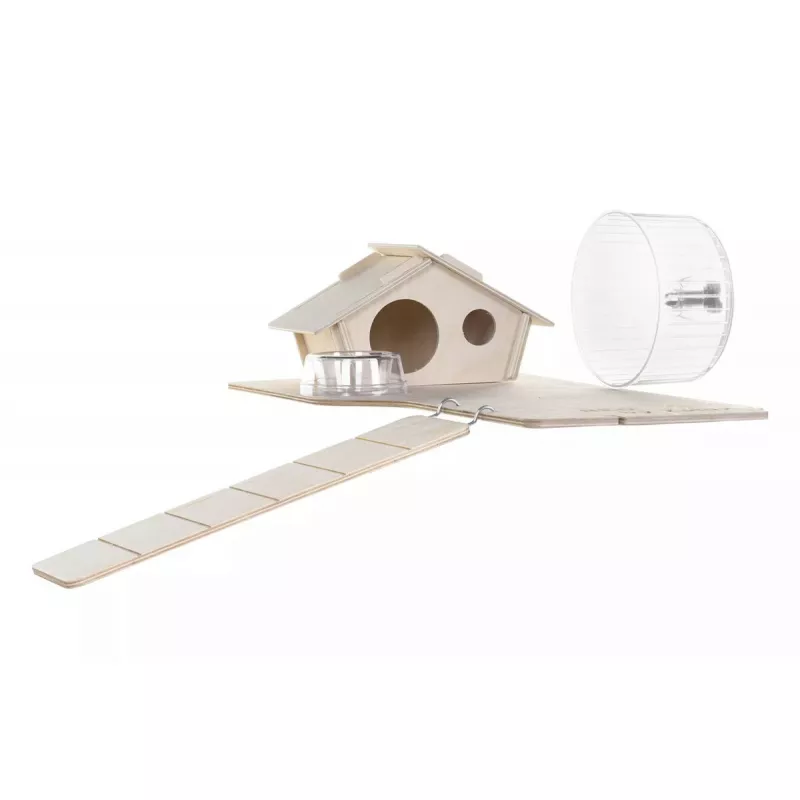 Graužikų narvas ZOLUX Neo Nigha small H36 juodas, medinis, W780×D360×H480 mm, su ratuku