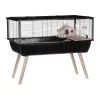 Graužikų narvas ZOLUX Neo Nigha small H36 juodas, medinis, W780×D360×H480 mm, su ratuku