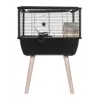 Graužikų narvas ZOLUX Neo Nigha small H36 juodas, medinis, W780×D360×H480 mm, su ratuku