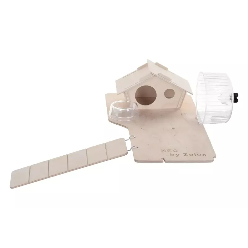 Graužikų narvas ZOLUX Neo Nigha small H36 juodas, medinis, W780×D360×H480 mm, su ratuku