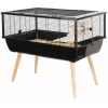 Graužikų narvas ZOLUX Neo Nigha small H36 juodas, medinis, W780×D360×H480 mm, su ratuku