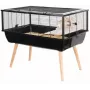 Graužikų narvas ZOLUX Neo Nigha small H36 juodas, medinis, W780×D360×H480 mm, su ratuku