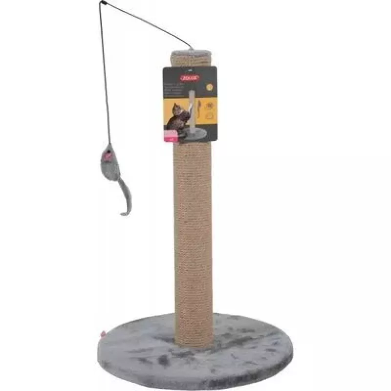 Katės draskymo stulpelis ZOLUX 504049GRI — džiuto audinys, poliesteris, medis, aukštis 630 mm, bronzinis