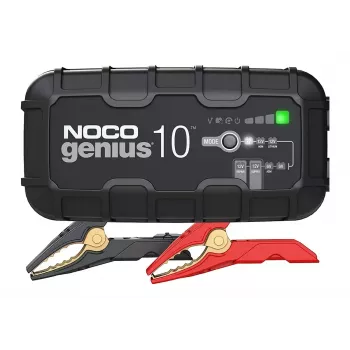 Baterijos įkroviklis NOCO GENIUS10 EU 10 A 6 V ir 12 V baterijoms — techninė priežiūra ir desulfatacija, 150 W, Li‑Ion/AGM/Gel, atsparus vandeniui IPX