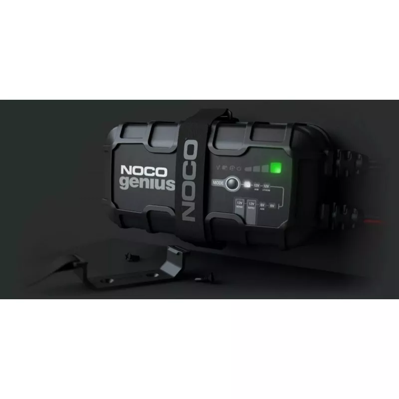 Baterijos įkroviklis NOCO GENIUS10 EU 10 A 6 V ir 12 V baterijoms — techninė priežiūra ir desulfatacija, 150 W, Li‑Ion/AGM/Gel, atsparus vandeniui IPX