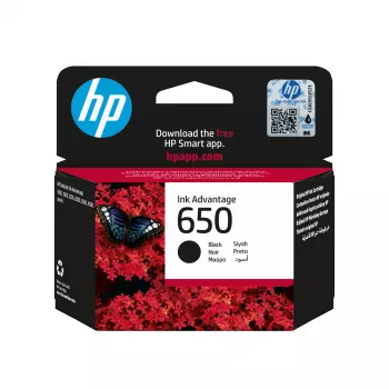 HP 650 Juoda Originali Ink Advantage rašalinė kasetė, juoda, 1 vnt., 360 puslapių